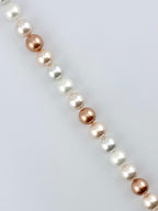 Shell Pearls Round Beads Strand White-Golden