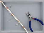 Shell Pearls Round Beads Strand White-Golden