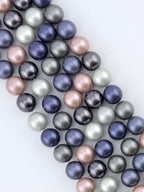 Shell Pearls Round Beads Strand Mix-Color