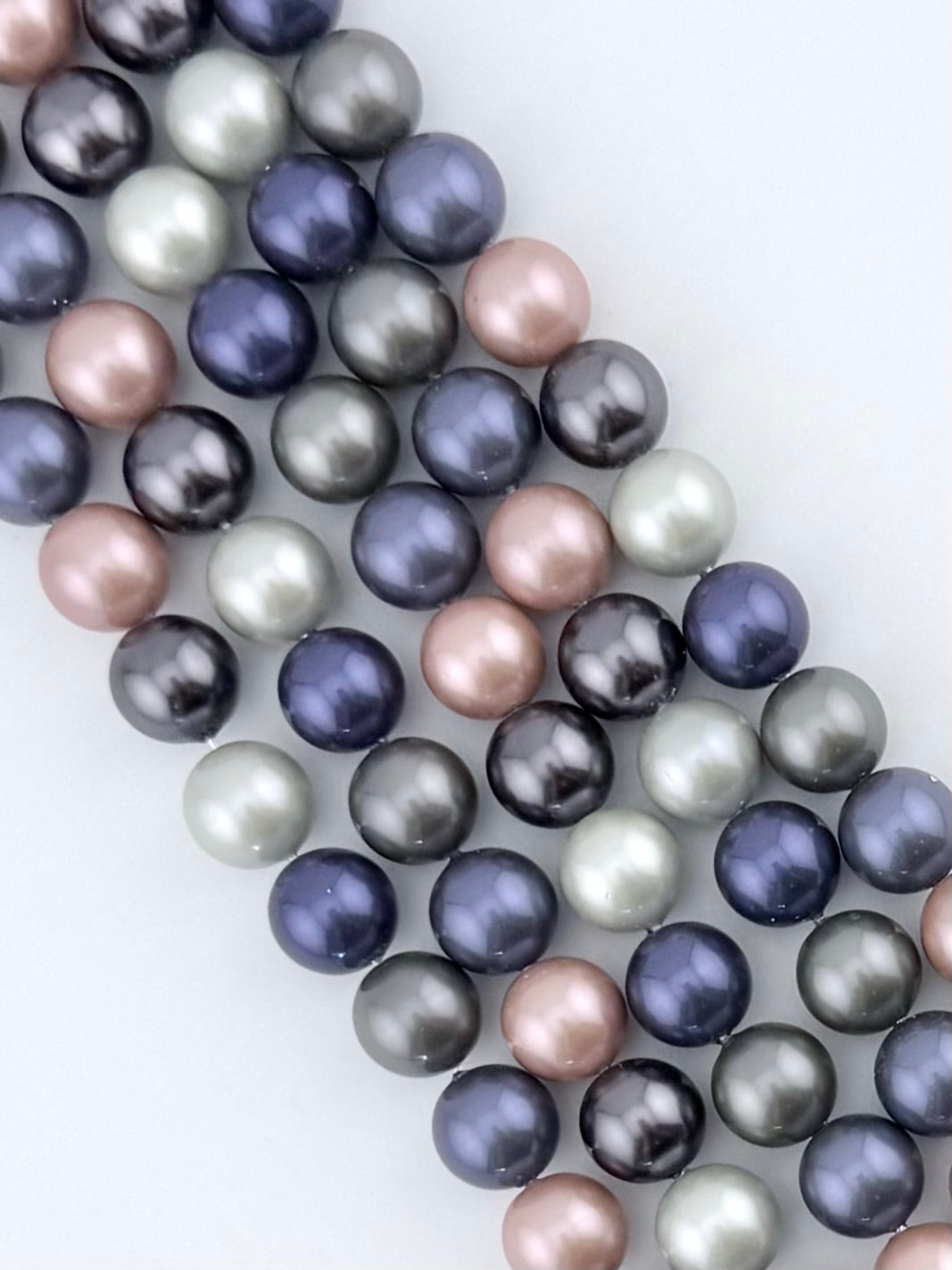 Shell Pearls Round Beads Strand Mix-Color