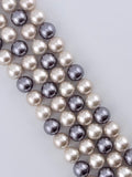 Shell Pearls Round Beads Strand Cream-Silver
