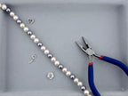 Shell Pearls Round Beads Strand Cream-Silver