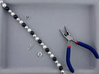 Shell Pearls Round Beads Strand Black-White