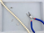 Shell Pearls Round Beads Strand Light Cream