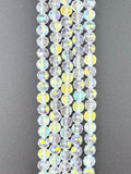 8mm Glass Round Faceted Beads Clear