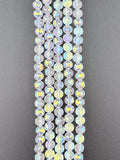 8mm Faceted Glass Rondelle Beads Clear