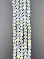 8mm Faceted Glass Rondelle Beads Clear