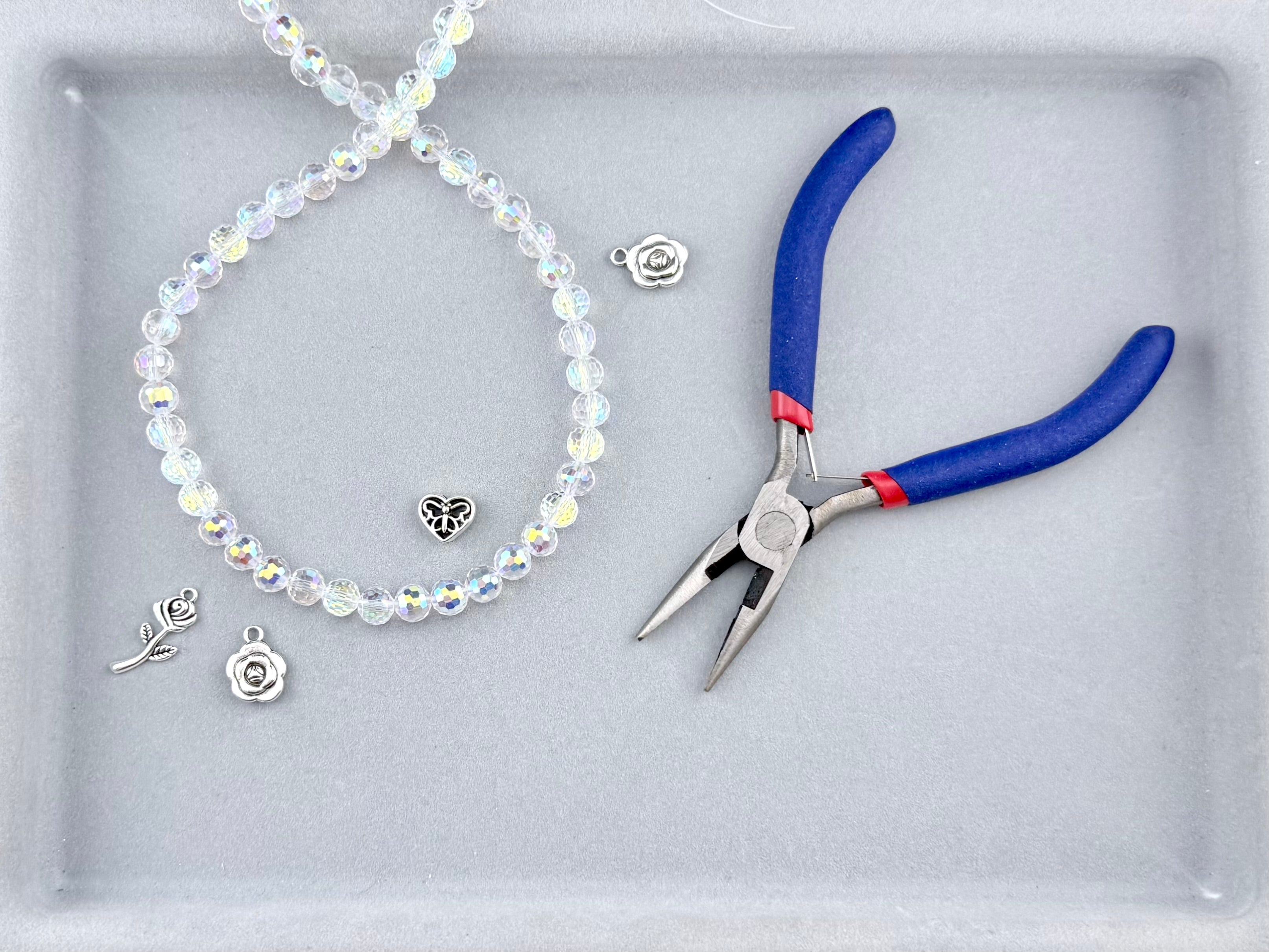 8mm Faceted Glass Rondelle Beads Clear