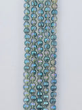 6mm Glass Faceted Round Beads Blue-Green