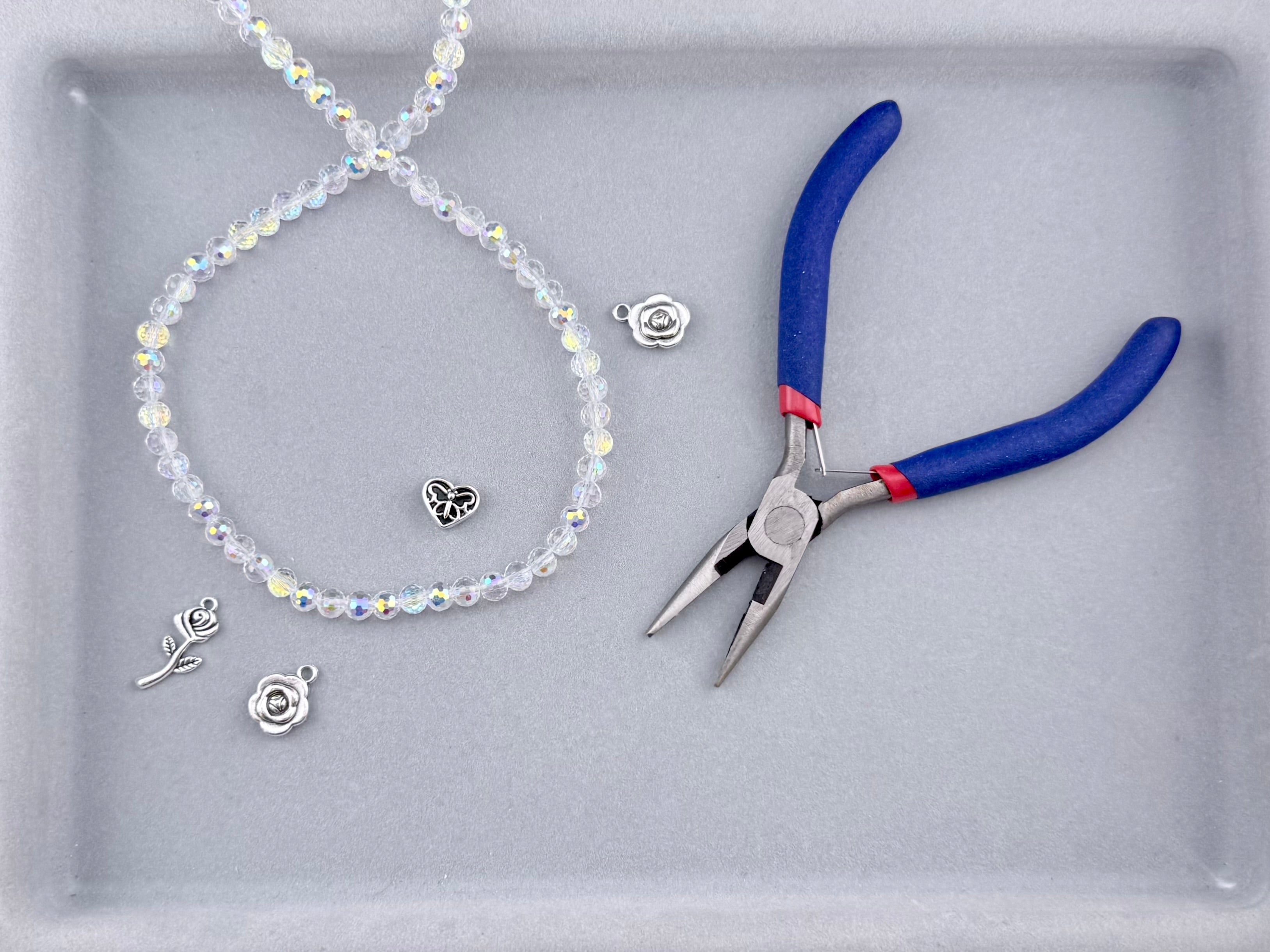 6mm Glass Faceted Round Beads Clear