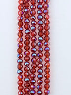 6mm Glass Faceted Round Beads Red-Blue