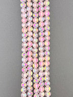 6mm Glass Faceted Round Beads Pink