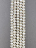 6mm Glass Faceted Round Beads Cream Luster