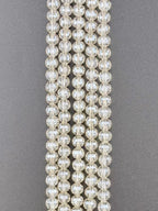 6mm Glass Faceted Round Beads Cream Luster