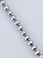 Shell Pearls Round Beads Strand Silver