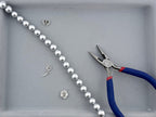 Shell Pearls Round Beads Strand Silver