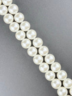 Shell Pearls Round Beads Strand Light Cream