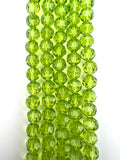 8mm Glass faceted round Beads Transparent Green
