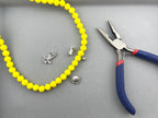 8mm Glass faceted round Beads Yellow