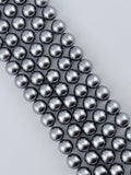 Shell Pearls Round Beads Strand Silver