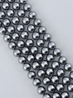 Shell Pearls Round Beads Strand Silver