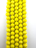 8mm Glass faceted round Beads Yellow