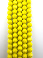 8mm Glass faceted round Beads Yellow