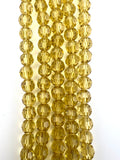 8mm Glass faceted round Beads Light Amber