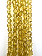 8mm Glass faceted round Beads Light Amber