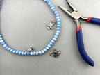 6mm Glass Faceted Rondelle Bead Blue Mix
