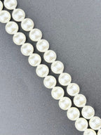 Shell Pearls Round Beads Strand White