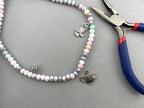 6mm Glass Faceted Rondelle Beads Purple Mix