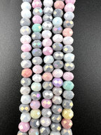 6mm Glass Faceted Rondelle Beads Purple Mix