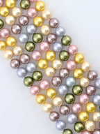 Shell Pearls Round Beads Strand Mix-Color