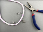 6mm Glass Faceted Rondelle Beads Purple and White