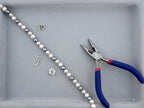 Shell Pearls Round Beads Strand Cream-Silver