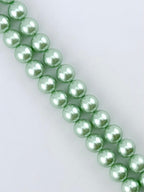 Shell Pearls Round Beads Strand Green