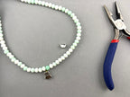6mm Glass Faceted Rondelle Beads Mint Green and White