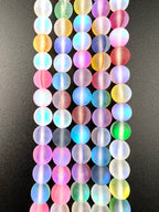 8mm Aurora Glass Beads Matte Mix colour