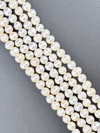8mm Fresh Water Pearl Beads Strand White
