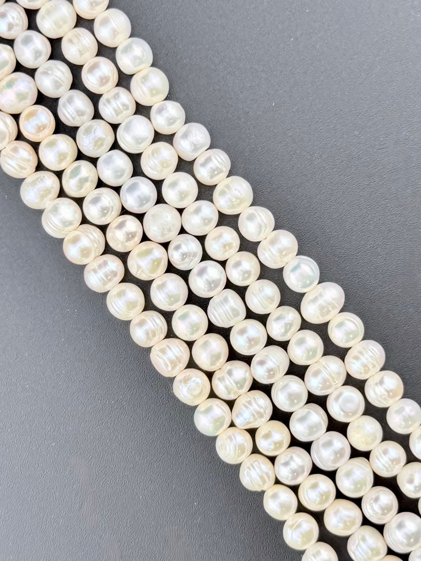 8mm Fresh Water Pearl Beads Strand White