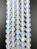 8mm Aurora Glass Beads Matte Crystal