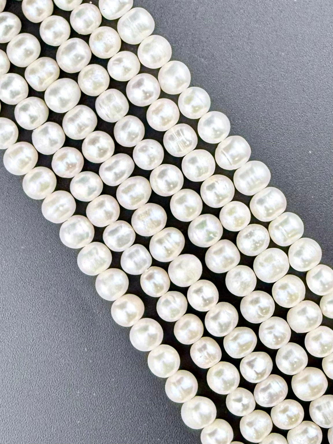 6mm Fresh Water Pearl Beads Strand White