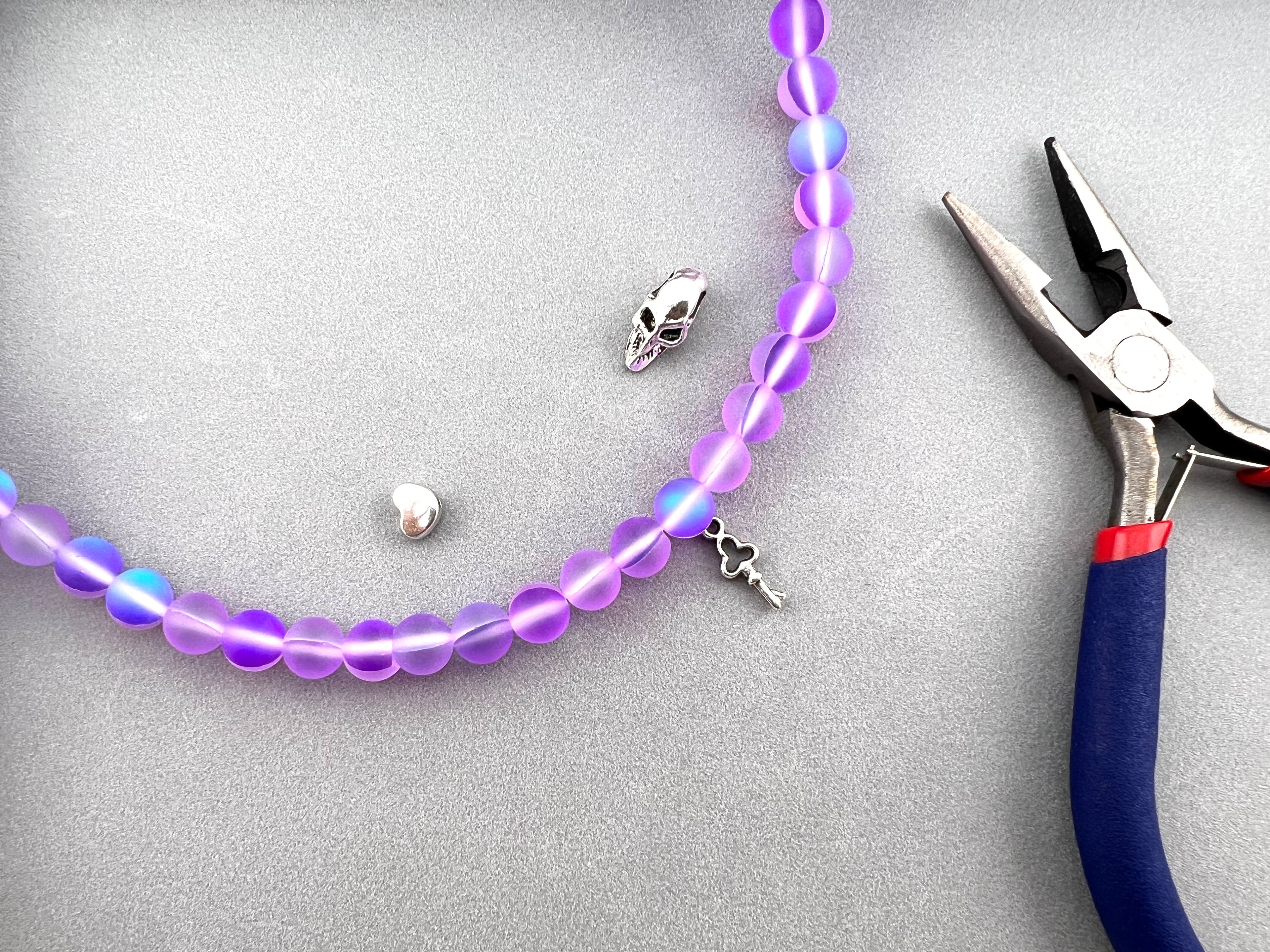 8mm Aurora Glass Beads Matte Purple