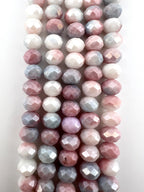 8mm Glass Faceted Rondelle Beads Purple Mix