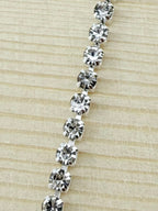 2mm Silver Metal Rhinestone Banding With Clear Crystal