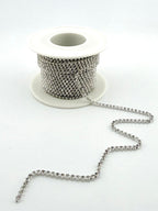 2mm Silver Metal Rhinestone Banding With Clear Crystal