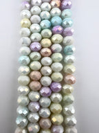 8mm Glass Faceted Rondelle Beads Mix Colour