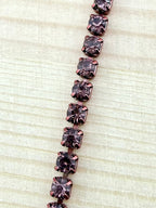 2mm Pink Metal Rhinestone Banding With Pink Crystal