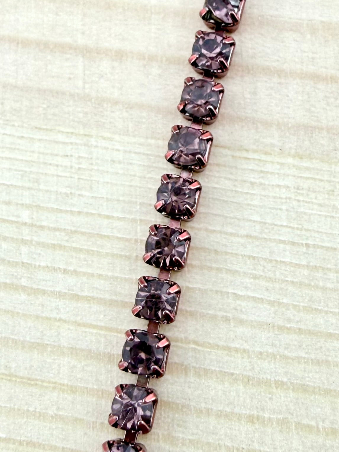 2mm Pink Metal Rhinestone Banding With Pink Crystal